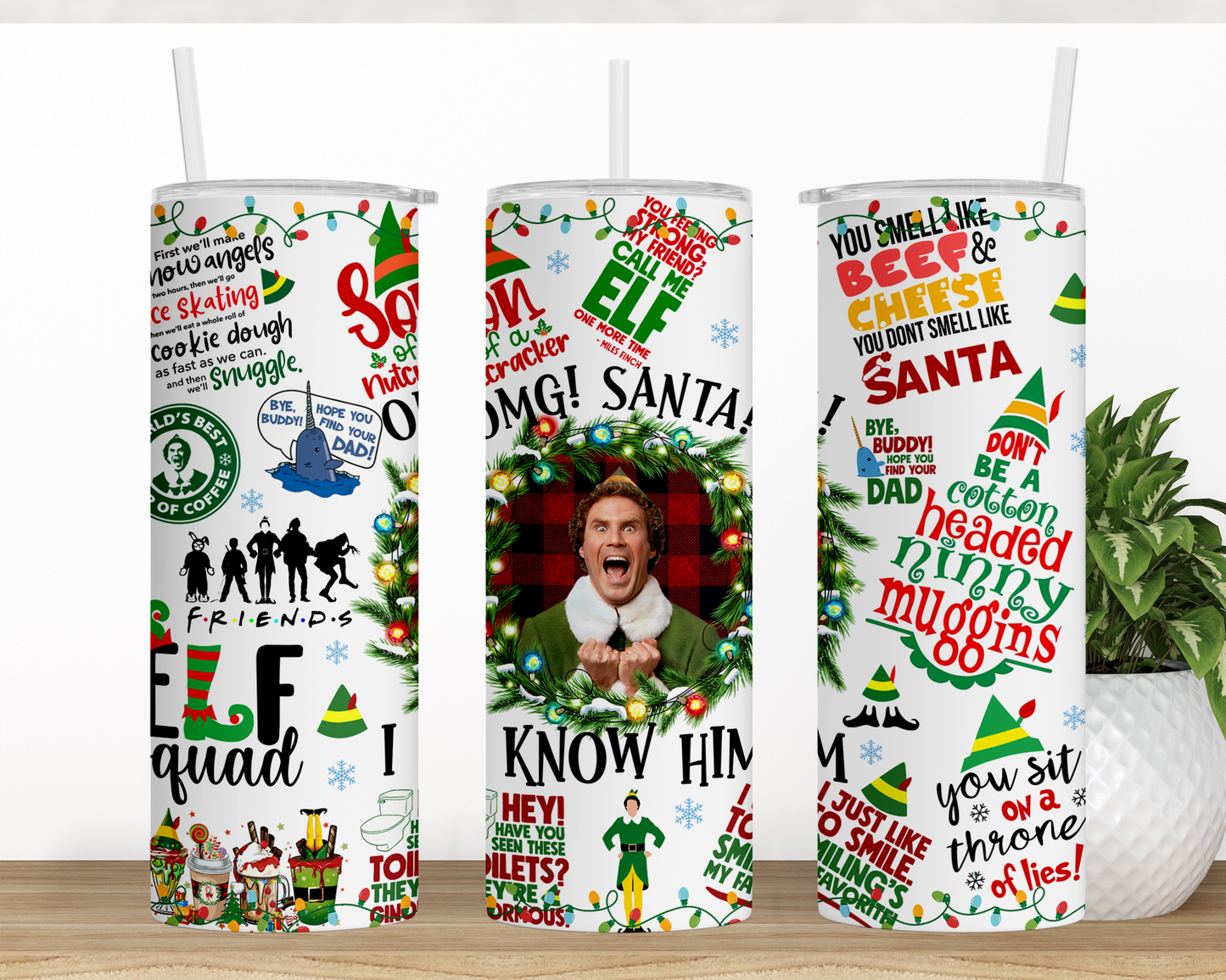 Skinny tumbler Santa