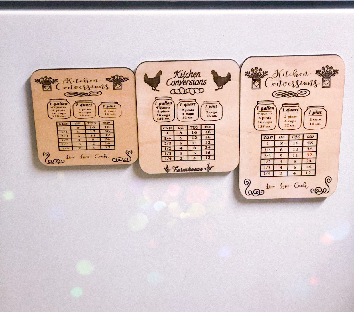 Kitchen Conversion Chart Magnets.