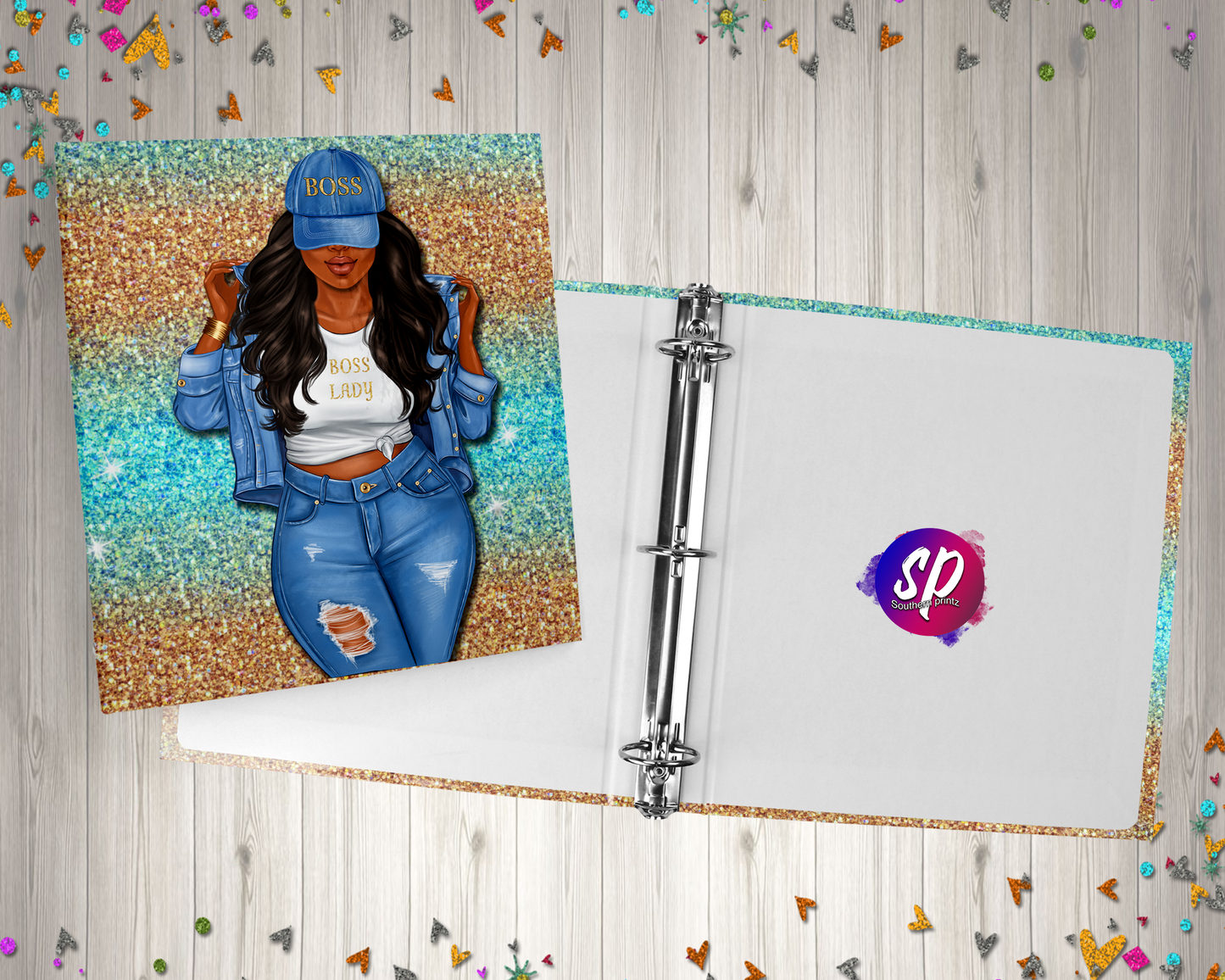 Curls and Confidence 3 ring binder, custom 3 ring binder