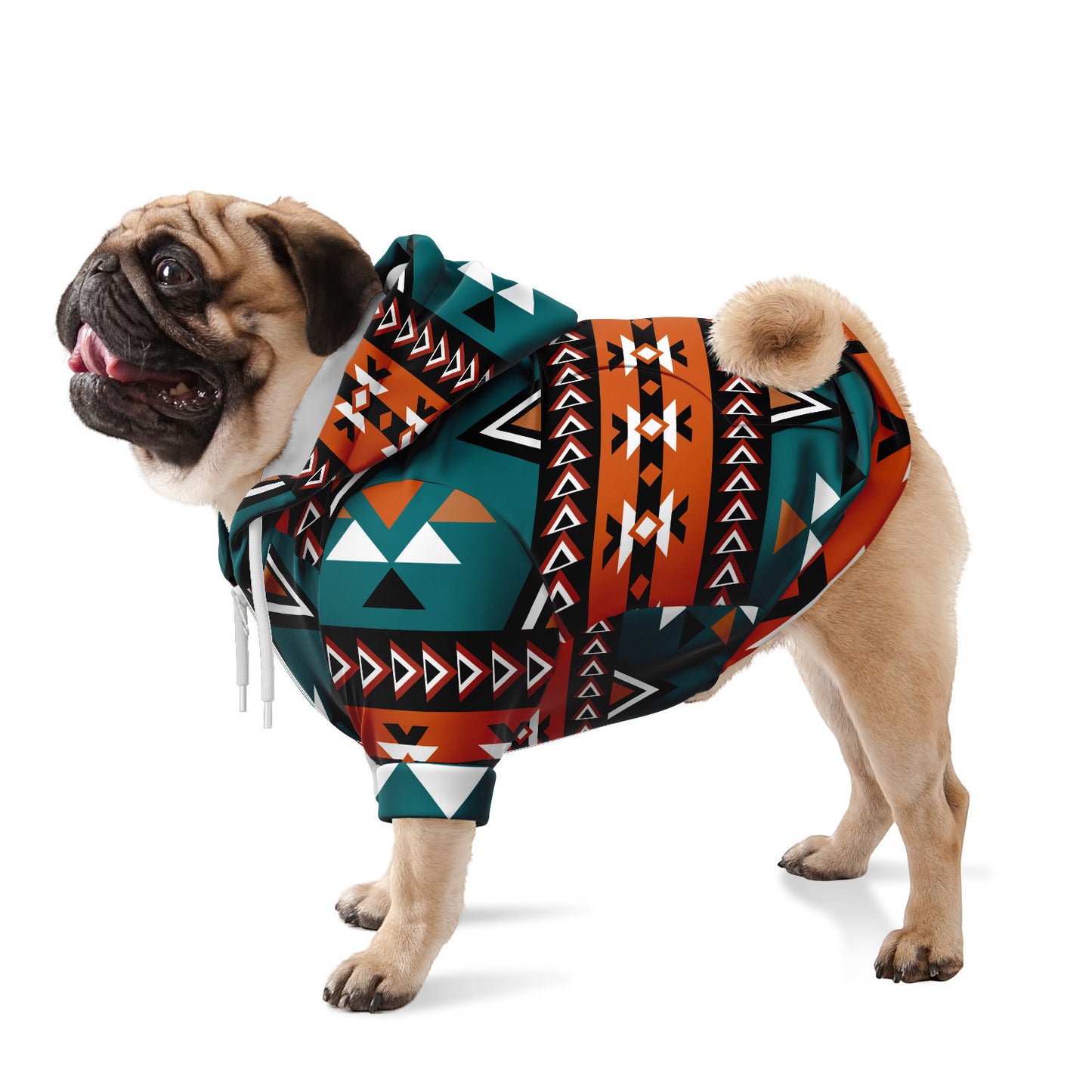 Aztec dog zippered hoodie.