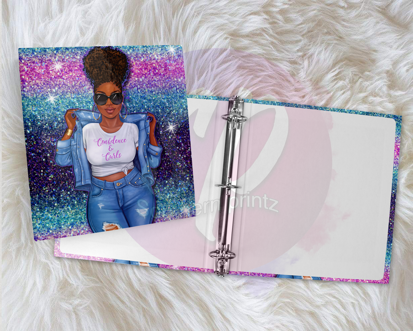 Curls and Confidence 3 ring binder, custom 3 ring binder