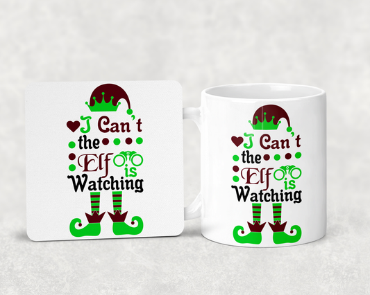 The elf is watching mug.